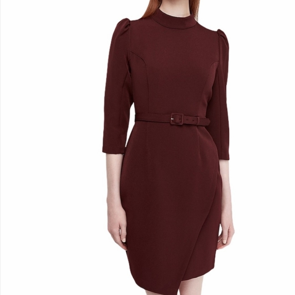 Express Dress. NWT. Belted. Puff sleeves. Size XS